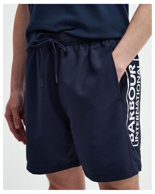 Barbour Blue Logo Swimming Shorts for men