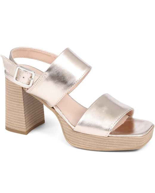 Jones Bootmaker Pink Diona Leather Platform Sandals