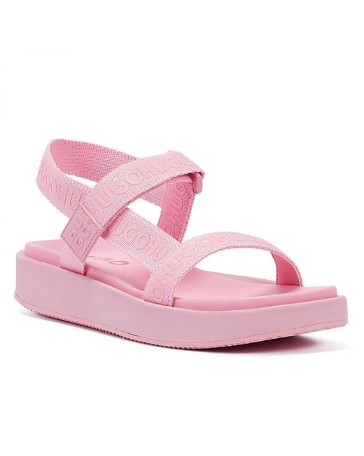 HUGO Pink Emma Strap Sandals