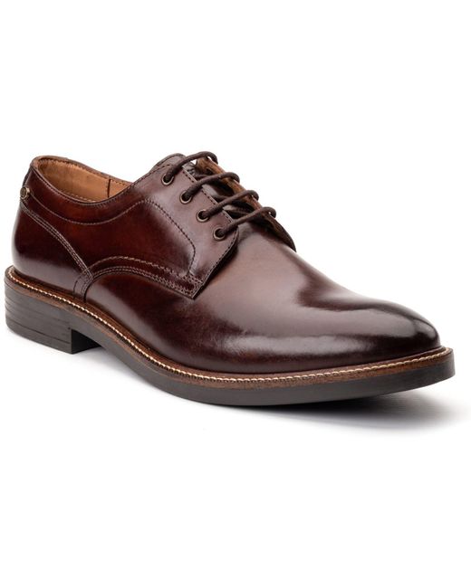 Base London Brown Durham Leather Burnt Lace-Up Shoes for men