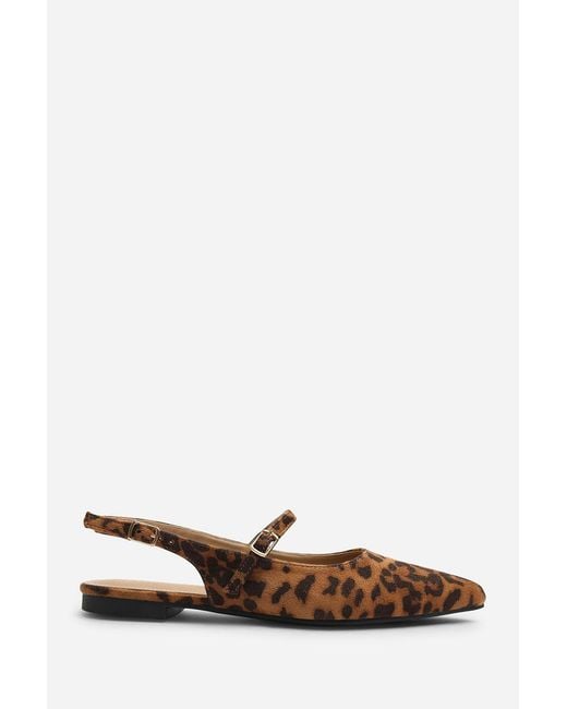 Where's That From Blue Wheres Estrella Wide Fit Pointed Toe Mary Jane Open Back Ballet Flats