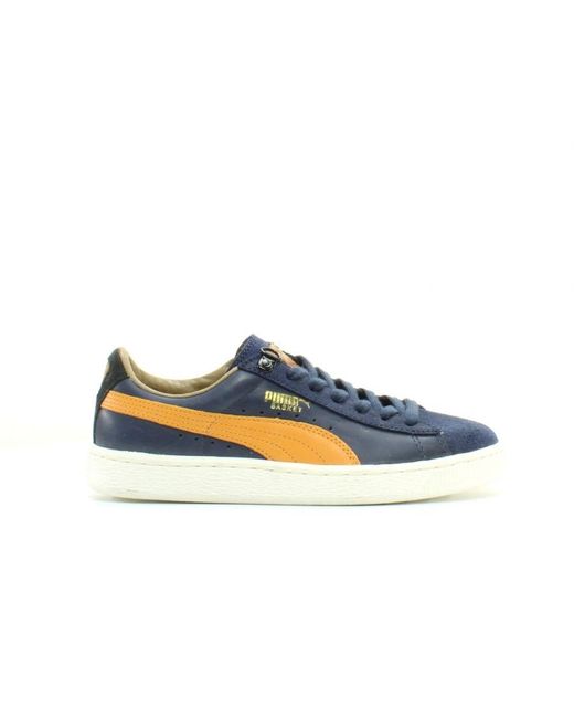 PUMA Blue Basket Classic Mmq Low Lace Up Trainers 355551 01 Leather for men