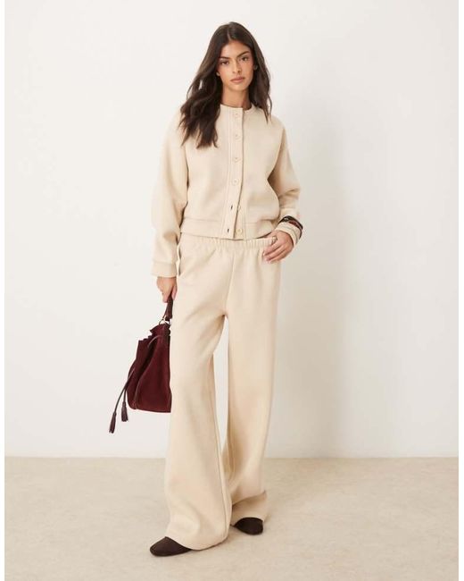 ASOS Natural Sweat Wide Leg Jogger Co Ord