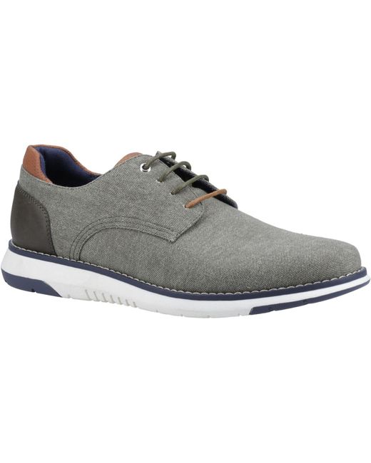 Hush Puppies Gray Bruce Canvas Lace-Up Shoes for men
