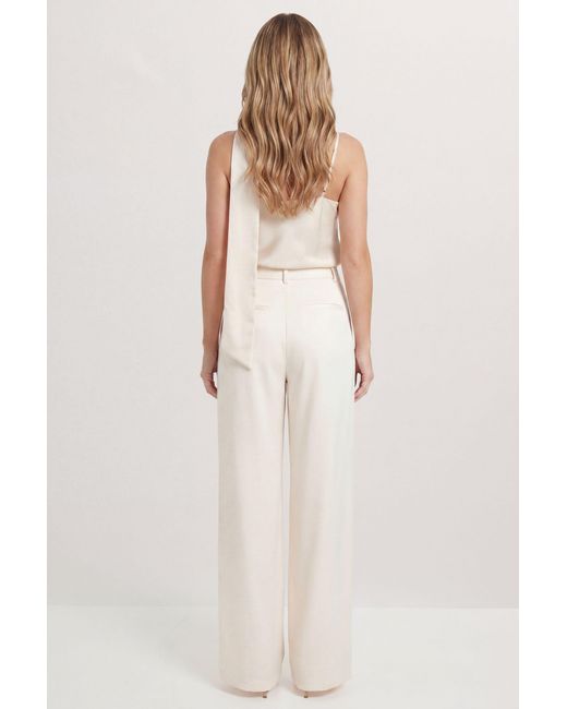 MissPap Natural Premium Satin Wide Leg Trouser
