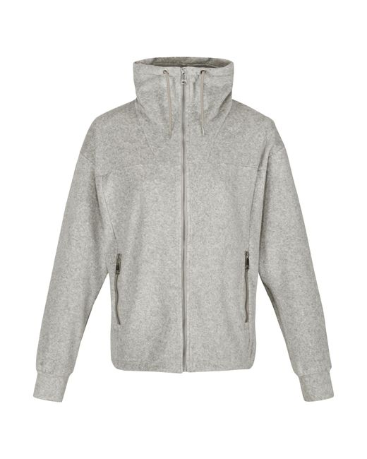 Regatta Gray Ladies Jessalyn Velour Full Zip Fleece Jacket (Paloma Marl)