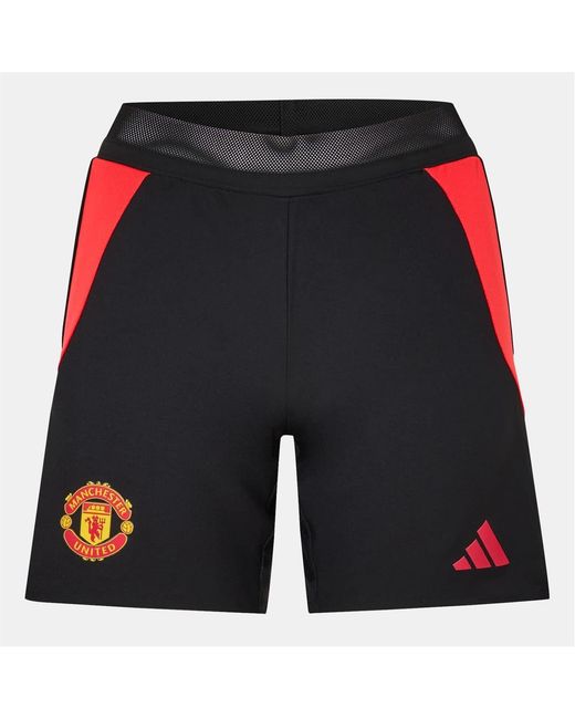 Adidas Black Manchester United Slim Fit Soccer Bermuda Shorts