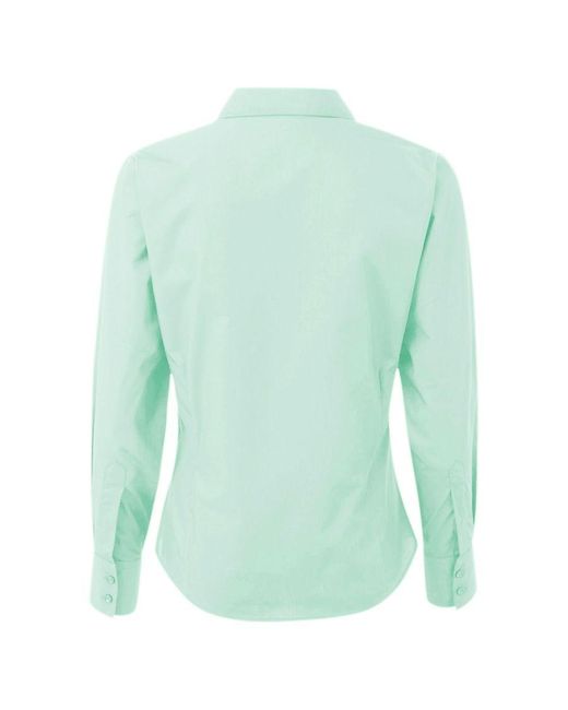 PREMIER Green Ladies Poplin Long-Sleeved Blouse (Aqua)