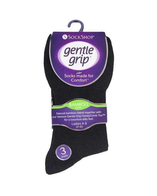 Gentle Grip Black Sock Shop