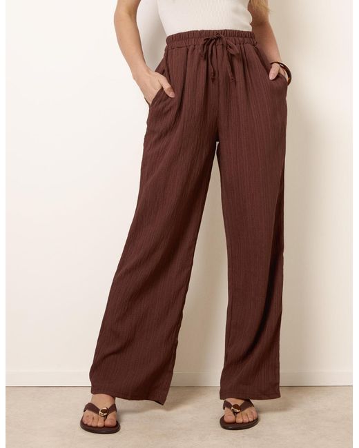 Blue Vanilla Natural Drawstring Wide Leg Trousers