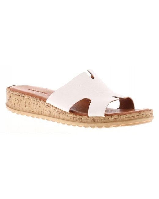 Hush Puppies Pink Sandals Low Wedge Eloise Leather Slip On Leather (Archived)