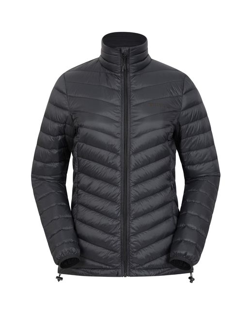Mountain Warehouse Gray Featherweight Down Jacket Water Resistant Full Zip Puffer Winter Coat Polyamide
