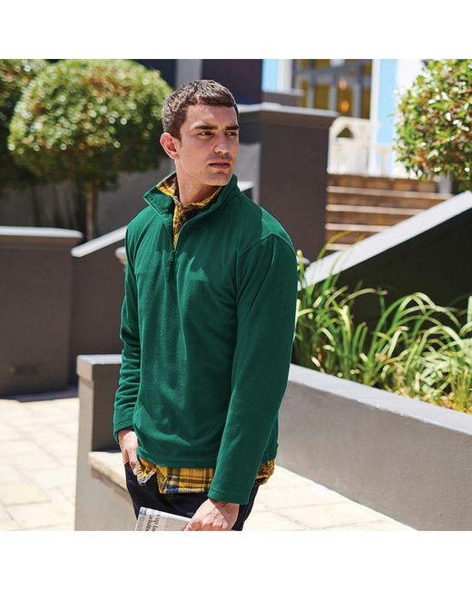 Regatta Green 170 Series Anti-Pill Zip Neck Micro Fleece (Bottle) for men