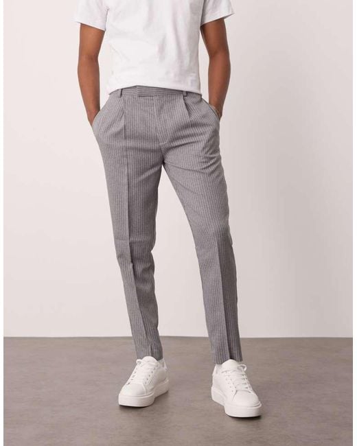 ASOS Gray Tapered Suit Trousers for men