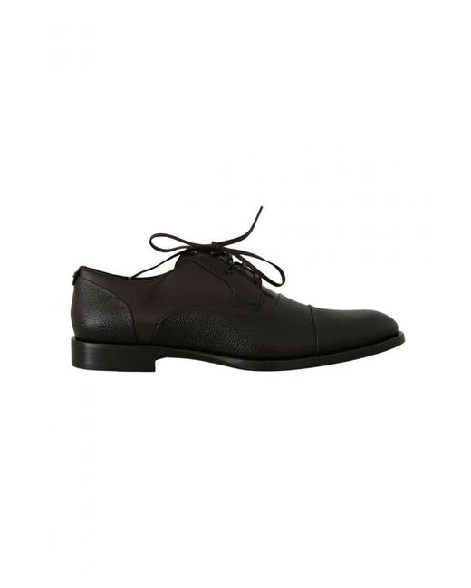 Dolce & Gabbana Black Leather Laceups Dress Shoes for men