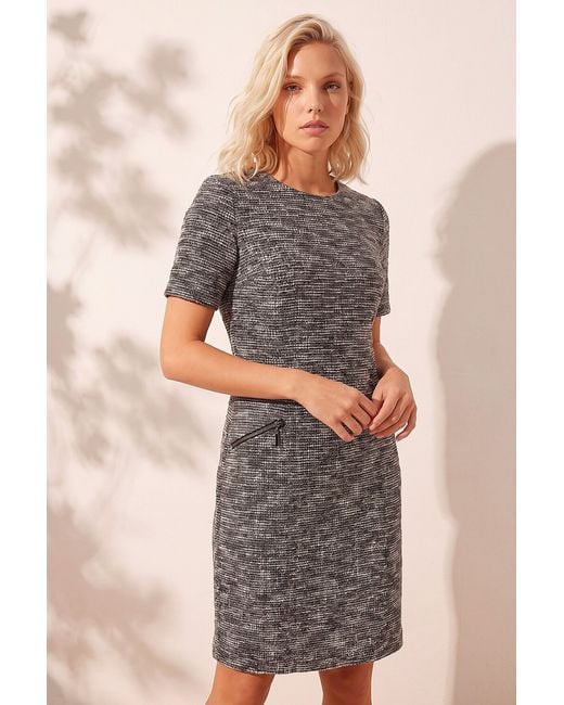 Roman Gray Petite Boucle Dress
