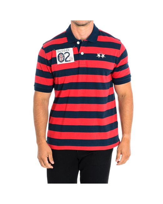 La Martina Red Short Sleeve Polo Tmp303-Js314 for men