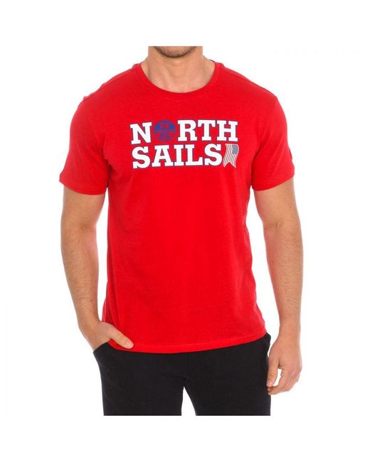 North Sails Red Short Sleeve T-Shirt 9024110 for men