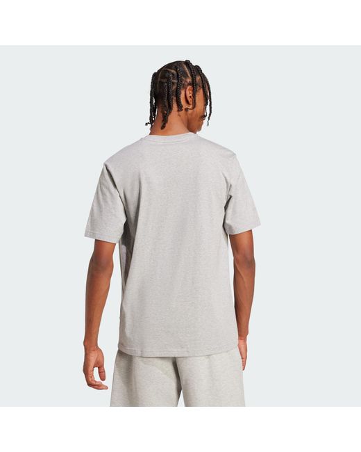 Adidas Gray Future Icons 3 Bar Logo Tee for men