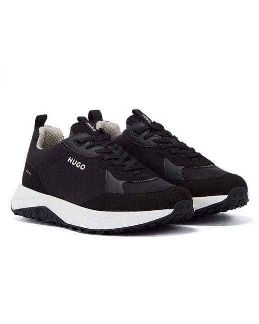 HUGO Black Kane Runn Mixed-Material Trainers With Eva Rubber Outsole for men