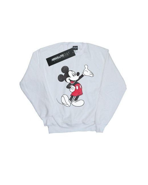 Disney White Traditional Wave Mickey Mouse Sweatshirt () for men