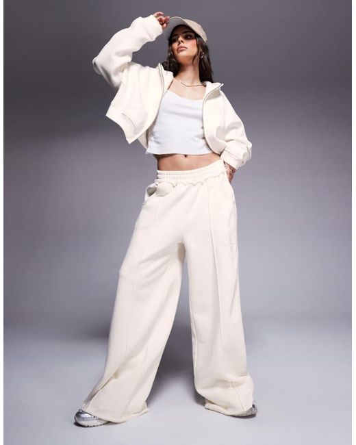 ASOS Blue Co-Ord Wide Leg Seamed Joggers With Embroidered Logo
