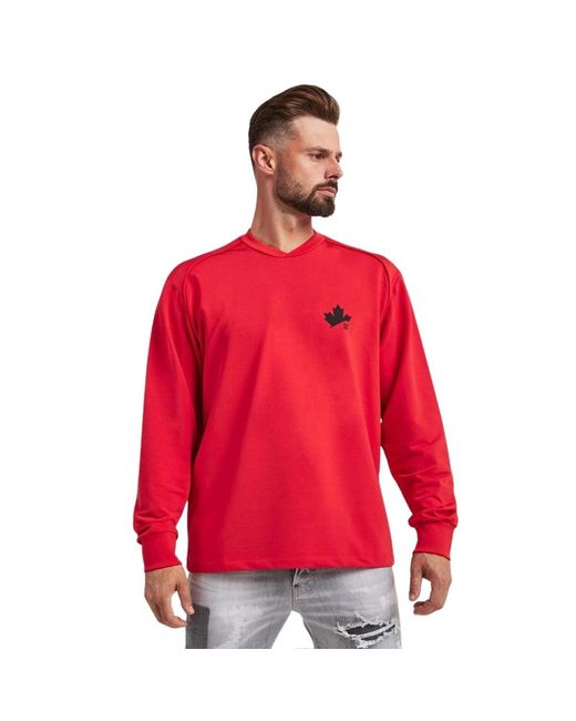 DSquared² D2 Maple Logo Rode Trui in het Red voor heren