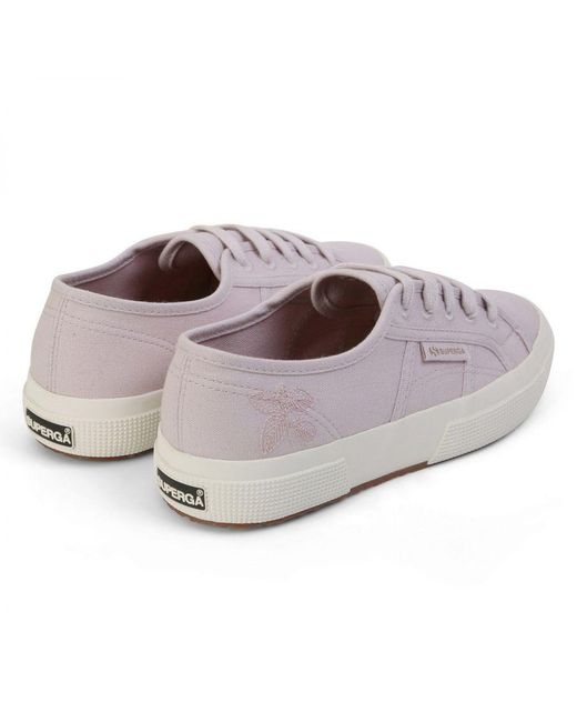 Superga Pink Ladies Leaves Natural Dyed Embroidered Trainers Leaves)