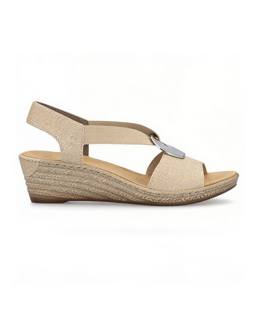Rieker White 624H6-93 Slingback Sandals Floral