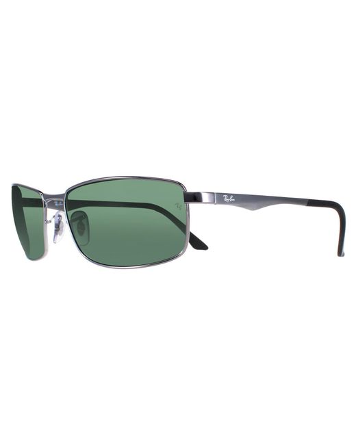 Ray-Ban Green Rayban Sunglasses 3498 004/71 Gunmetal 61Mm for men