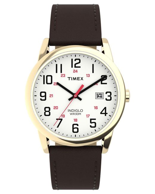 Timex Black Easy Reader Classic Watch Tw2Y12700 Leather for men