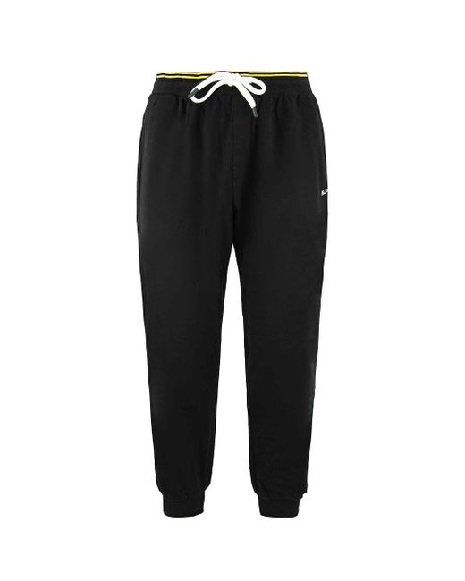 Ben Sherman Script Embroidery Stretch Waist Black S Track Pants 0065220 Black for men