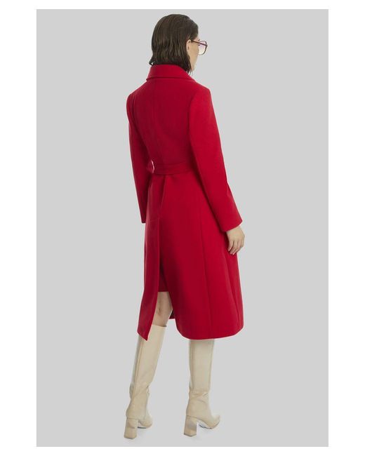 James Lakeland Three Buttons Belted Coat Red