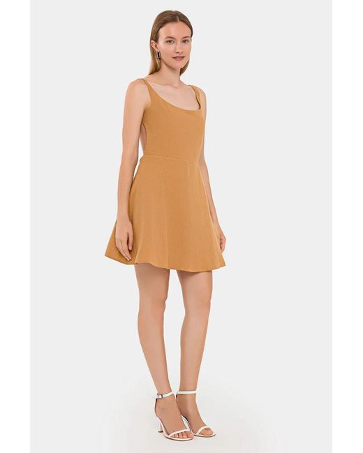 Hiccup Multicolor A-Line Spaghetti Strap Mini Dress With Back Cut-Out