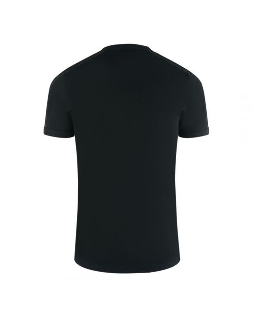 Fred Perry Black Tonal Taped Ringer T-Shirt for men
