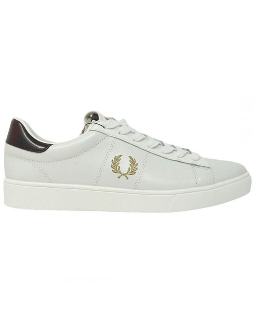 Fred Perry B721 White Leather Tab Trainers for men