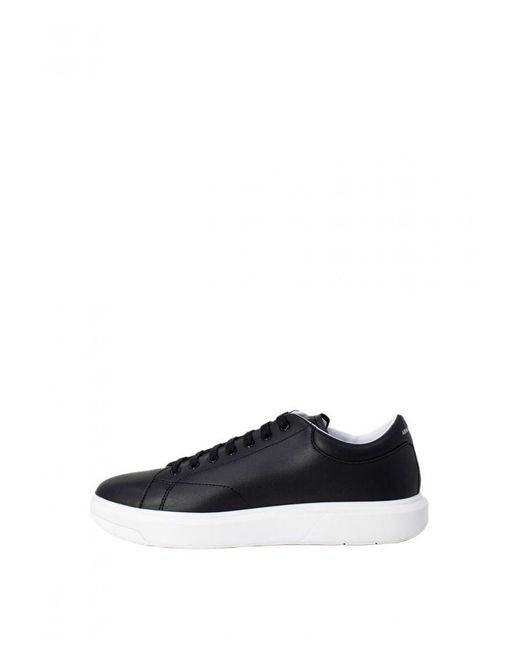 Armani Exchange White Leather Sneakers With Laces for men