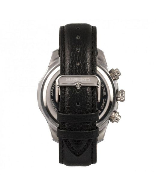 Breed Multicolor Lacroix Chronograph Leather-Band Watch for men