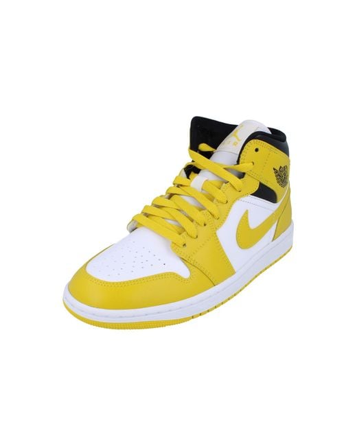 Nike Yellow Air Jordan 1 Mid Trainers