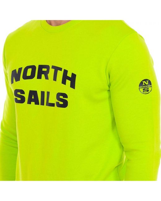 North Sails Yellow Long-Sleeved Crew-Neck Sweatshirt 9024170 for men