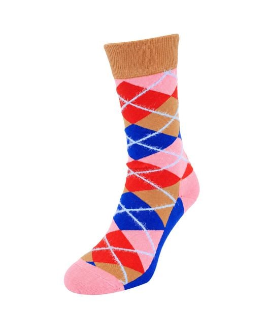 Happy Socks Red 1-Pack Argyle Pattern for men
