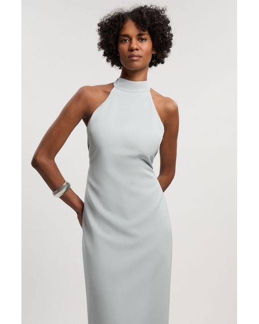 Karen Millen Soft Tailored Halter Neck Open Back Maxi Dress in White | Lyst UK Karen Millen Soft Tailored Halter Neck Open Back Maxi Dress in White | Lyst UK