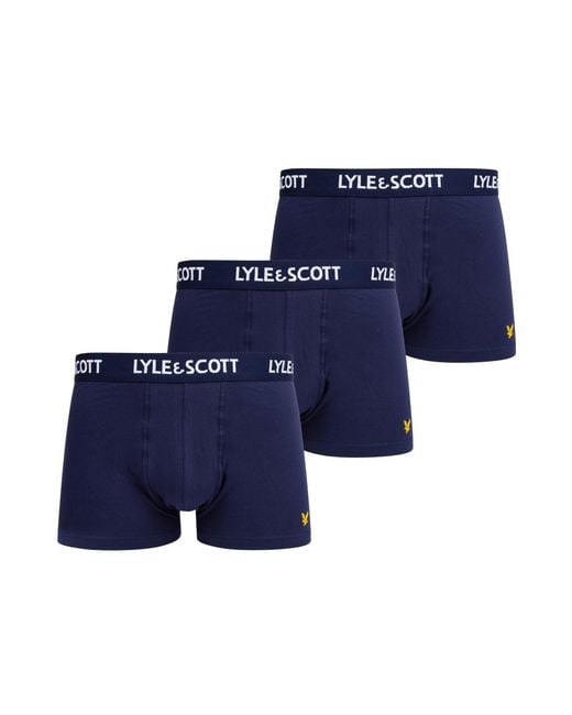 Lyle & Scott Blue Barclay 3 Pack Trunks for men