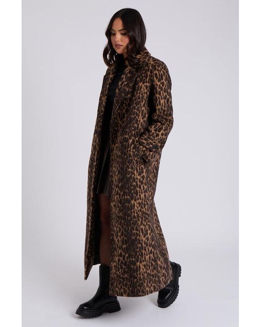 Urban Bliss Brown Leopard Print Formal Coat