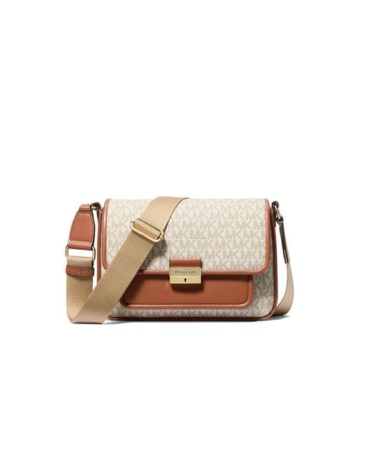 Michael Kors Natural Bradshaw Medium Pocket Messenger Bag