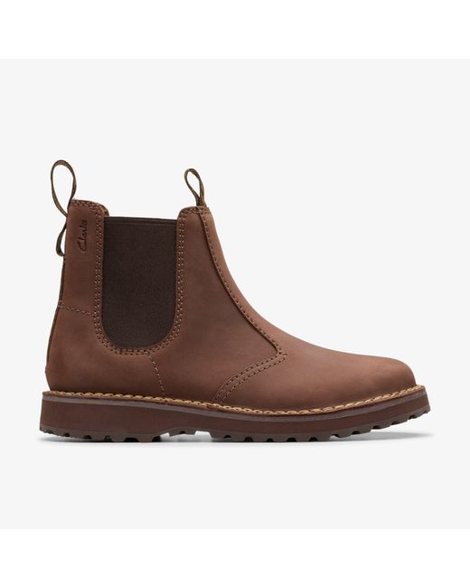 Clarks Brown Solsbury Easy Dark Lea Boots for men