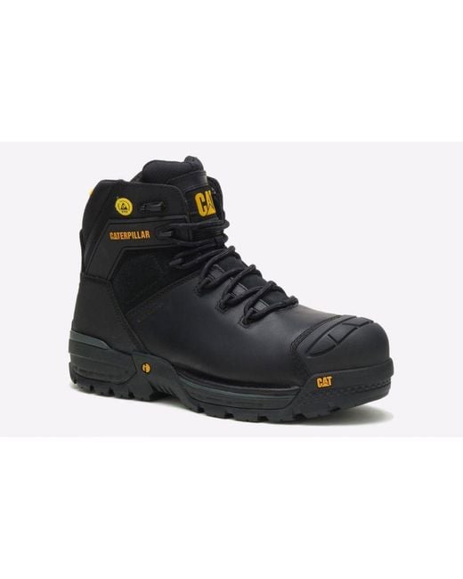 Caterpillar Black Excavator Waterproof Safety Boots for men