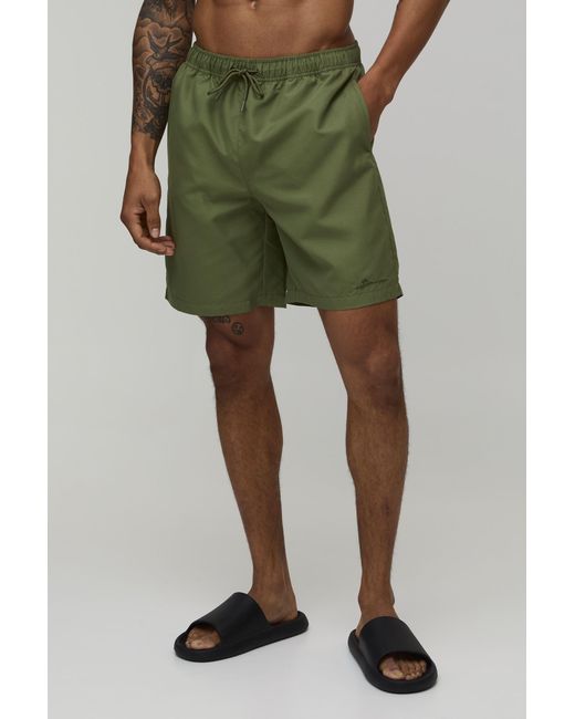 BoohooMAN Green Long Length Bm Autograph Swim Short for men