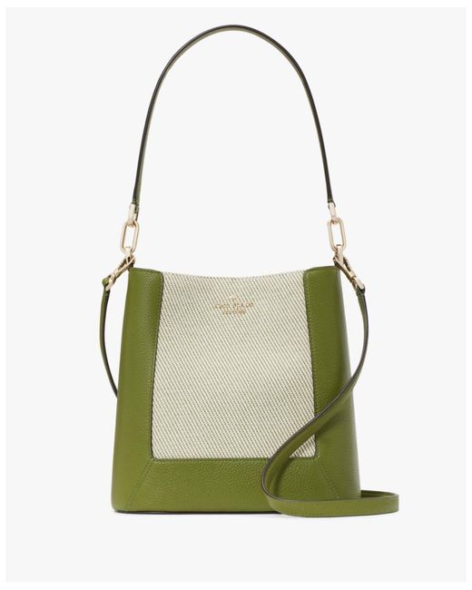 Kate Spade Green Lena Canvas Colorblock Bucket Bag