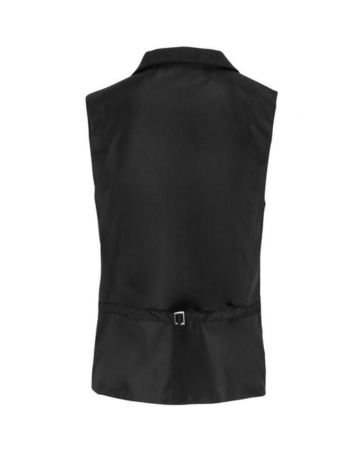 PREMIER Black Herringbone Waistcoat (Dark) for men